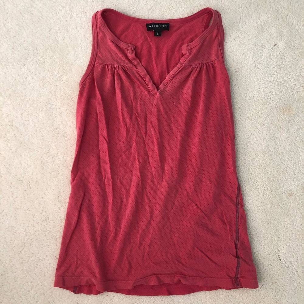 Athleta workout tank- super comfy. Dark pink color size S
